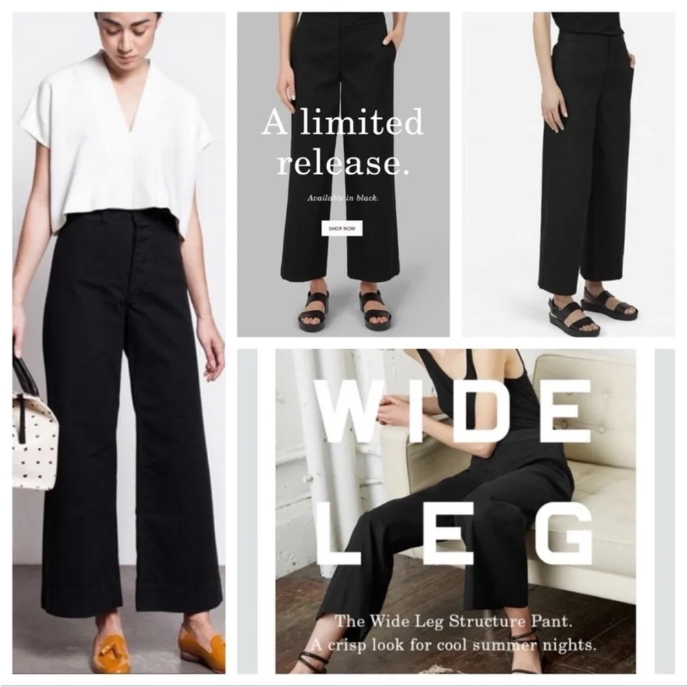 NWOT Everlane Limited Release: The Wide Leg Structure Pant RARE - Picture 3 of 15